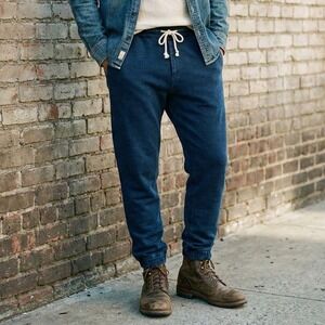 Wallace & Barnes J Crew Indigo Sweatpants Mens Medium Blue Joggers Cotton Preppy